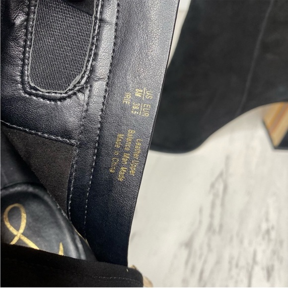 Sam Edelman Irie Black Suede Square Toe Heeled Bootie 8M - Picture 7 of 7